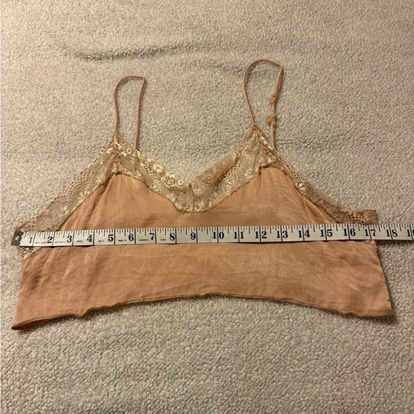 Free People Lace Cropped Camisole Brami Cami Bra Peach Pink - Picture 4 of 8